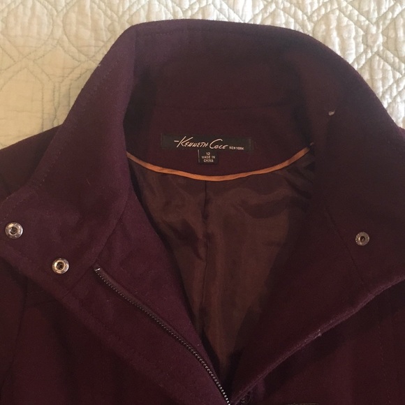 Brand New NWT KENNETH COLE Burgundy Coat - Picture 4 of 5